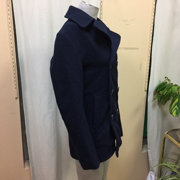 Aeropostale Women's Pea Coat Double Breasted Wool Blend Size XS Navy Blue - Picture 2 of 11
